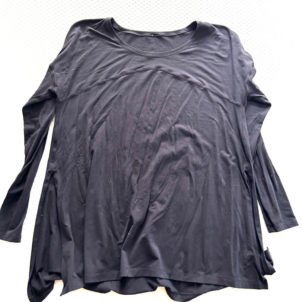 Lululemon Side Slit Tunic Tee Black 8 10 Long Sleeve